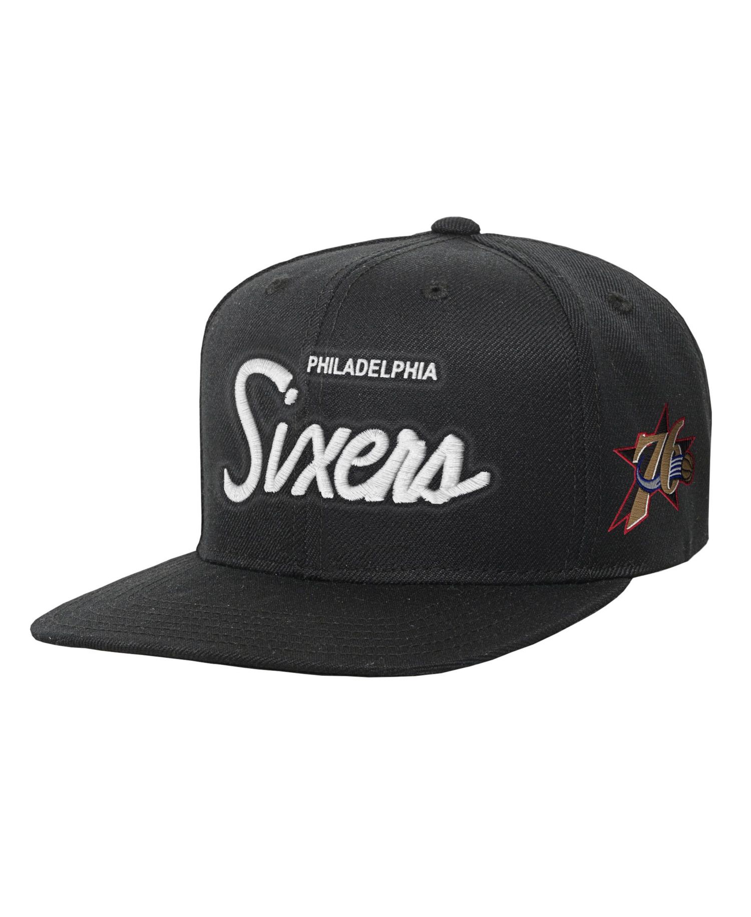 Big Boys and Girls Black Philadelphia 76ers Head Coach Flat Brim Snapback Hat