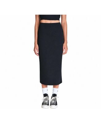 Women's Box Star Ribbed Midi Slit Skirt