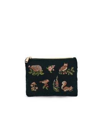 Meadow Scene Embroidered Medium Pouch