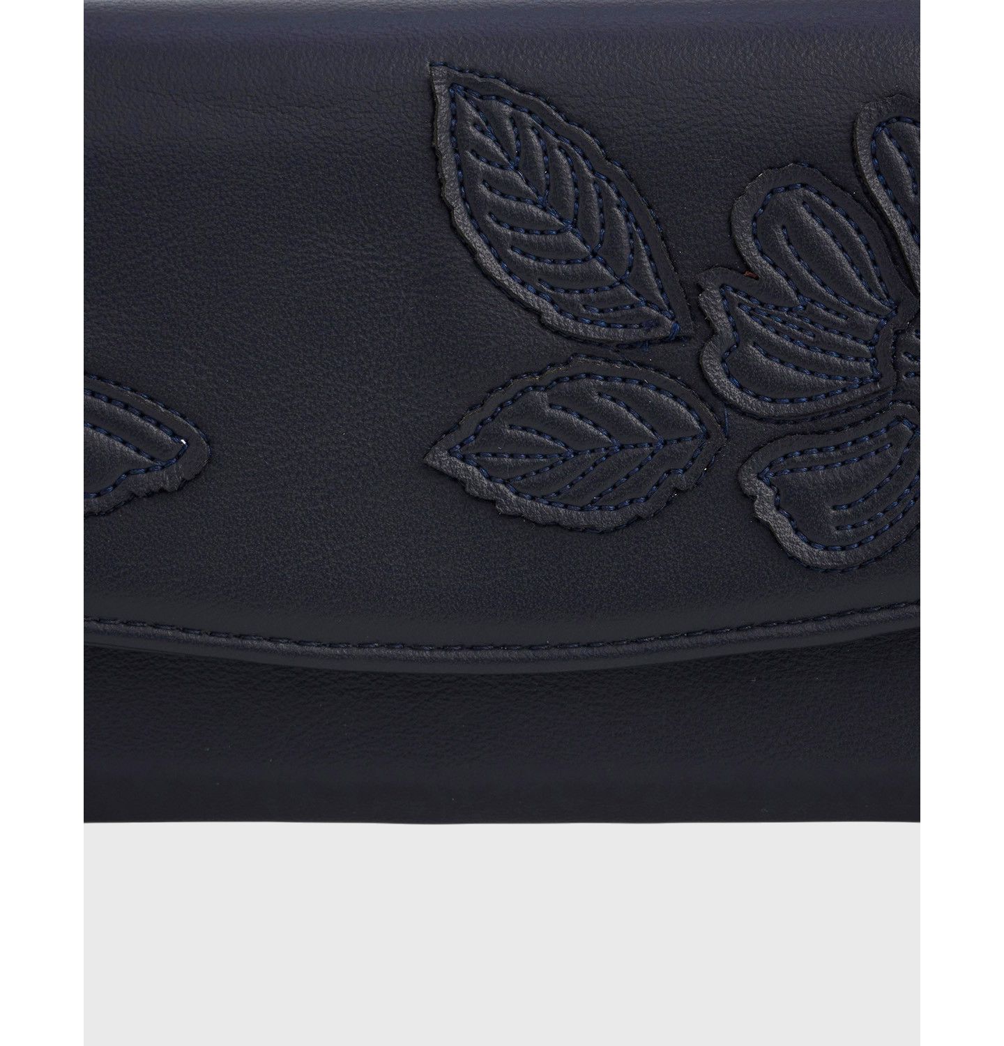 Женский кошелёк Fable England Floral applique Long Wallet, цвет: Тёмно-синий — фото 7