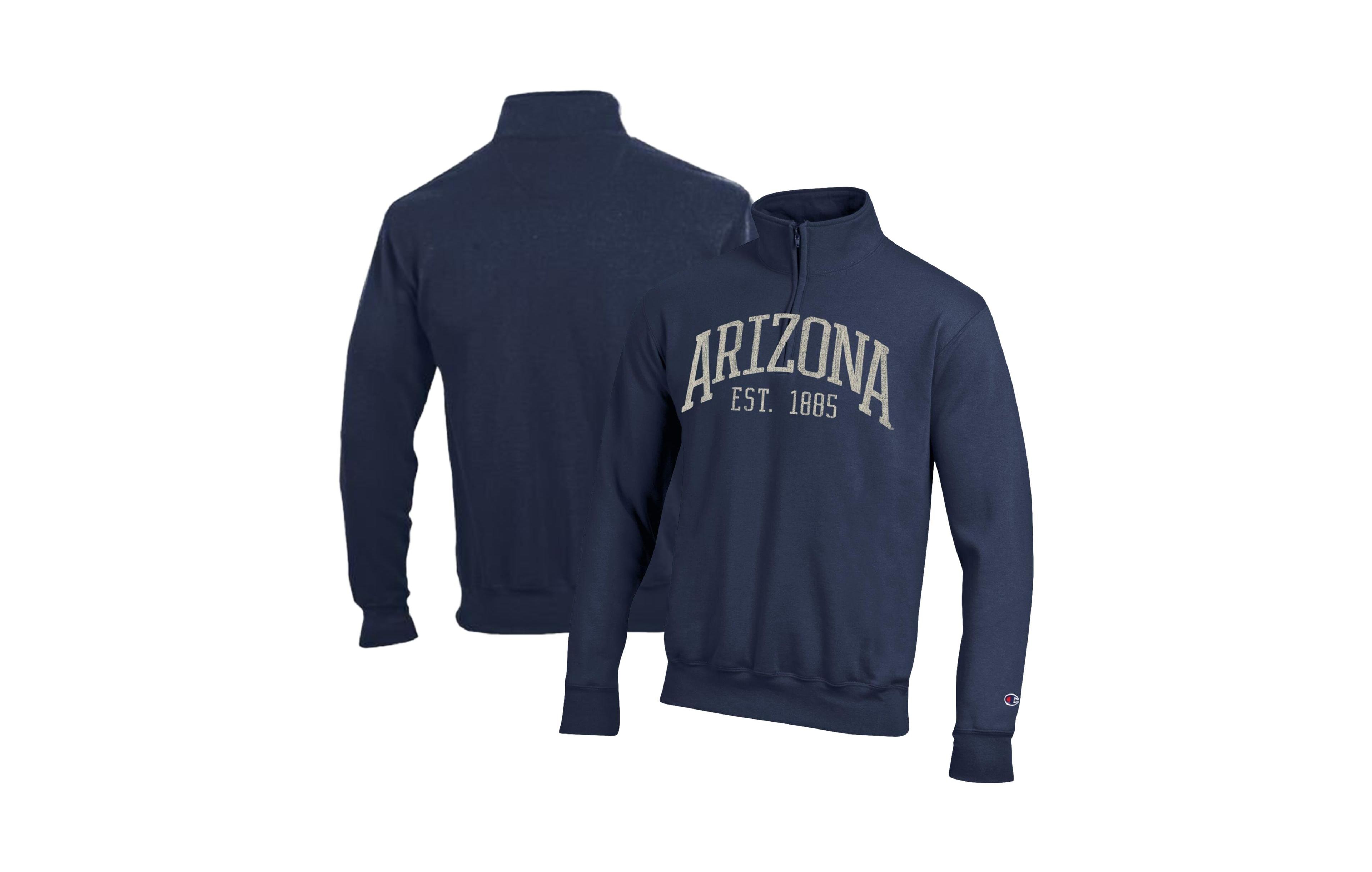 Champion Men's Navy Arizona Wildcats Power Blend Quarter-Zip Pullover