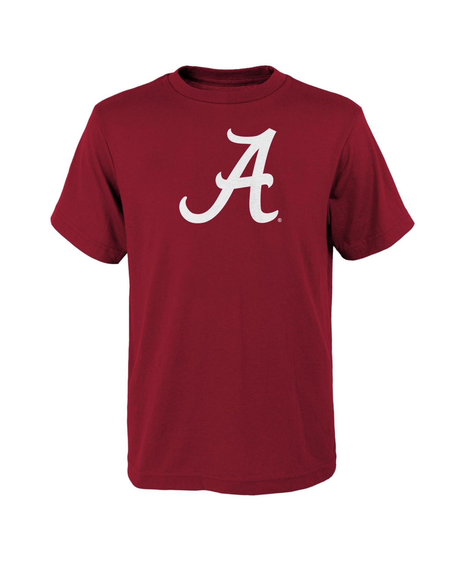 Big Boys and Girls Crimson Alabama Crimson Tide Primary Logo T-Shirt