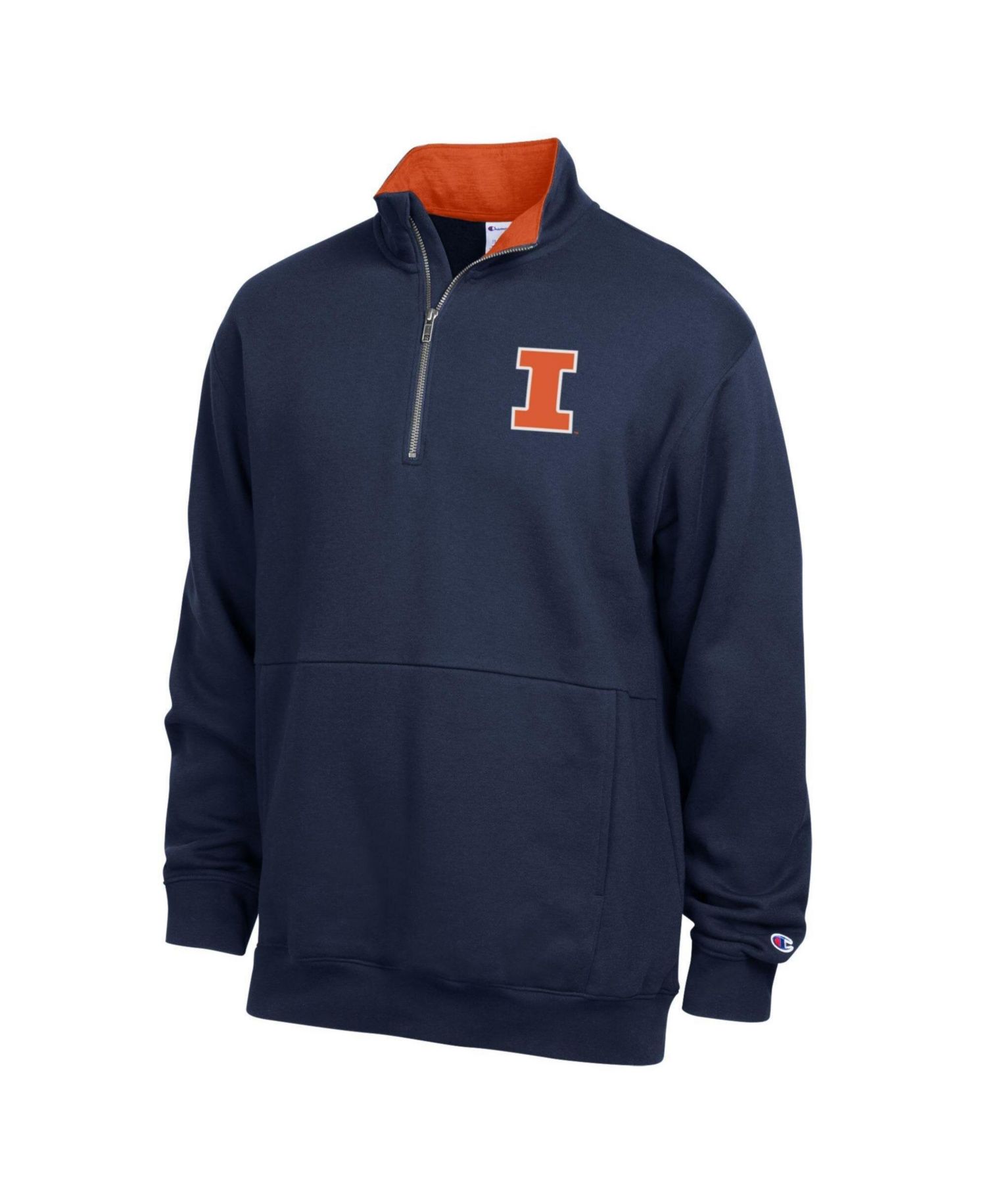 Men's Navy Illinois Fighting Illini Fleece Quarter-Zip Pullover