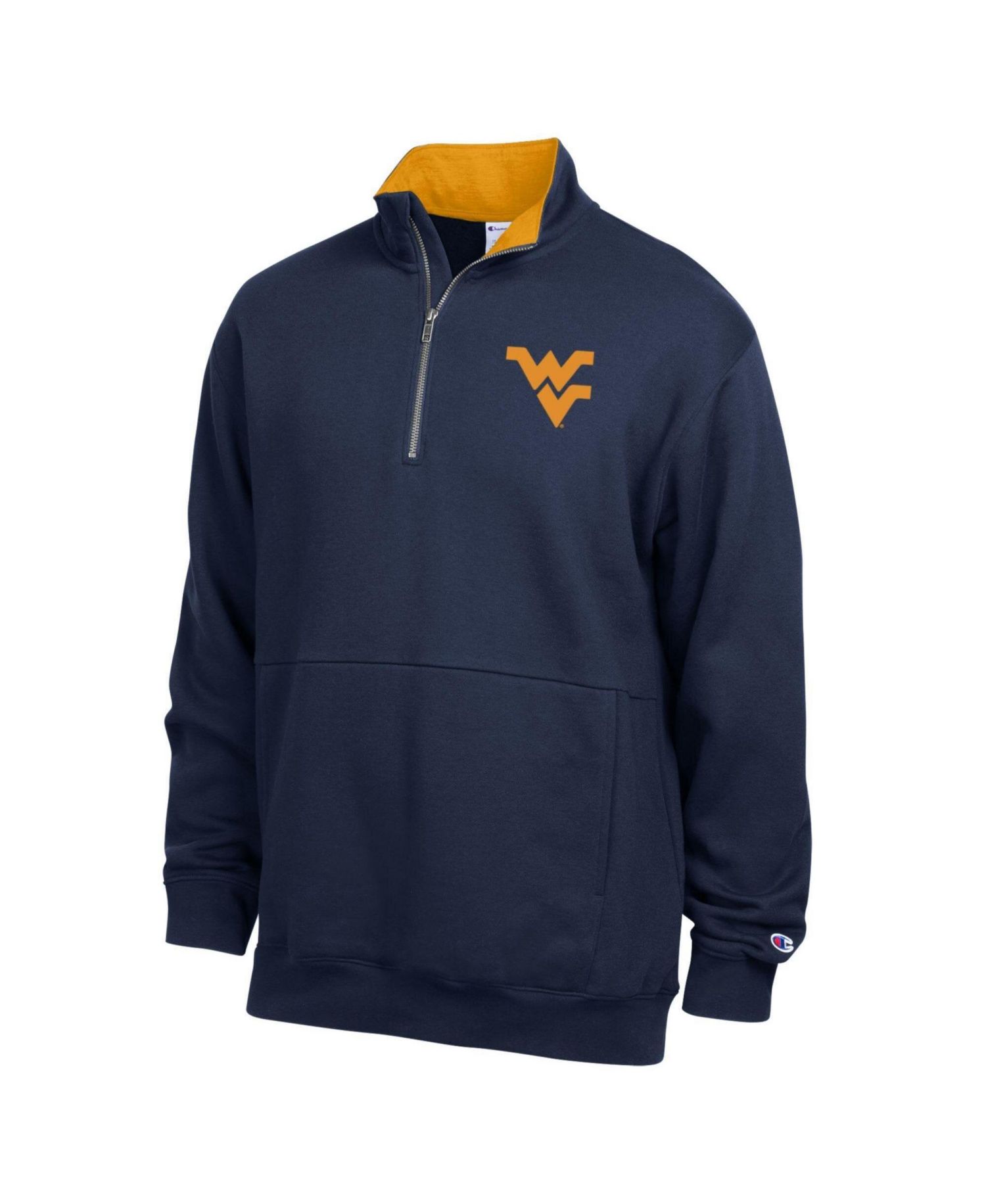 Men's Navy West Virginia Mountaineers Fleece Quarter-Zip Pullover