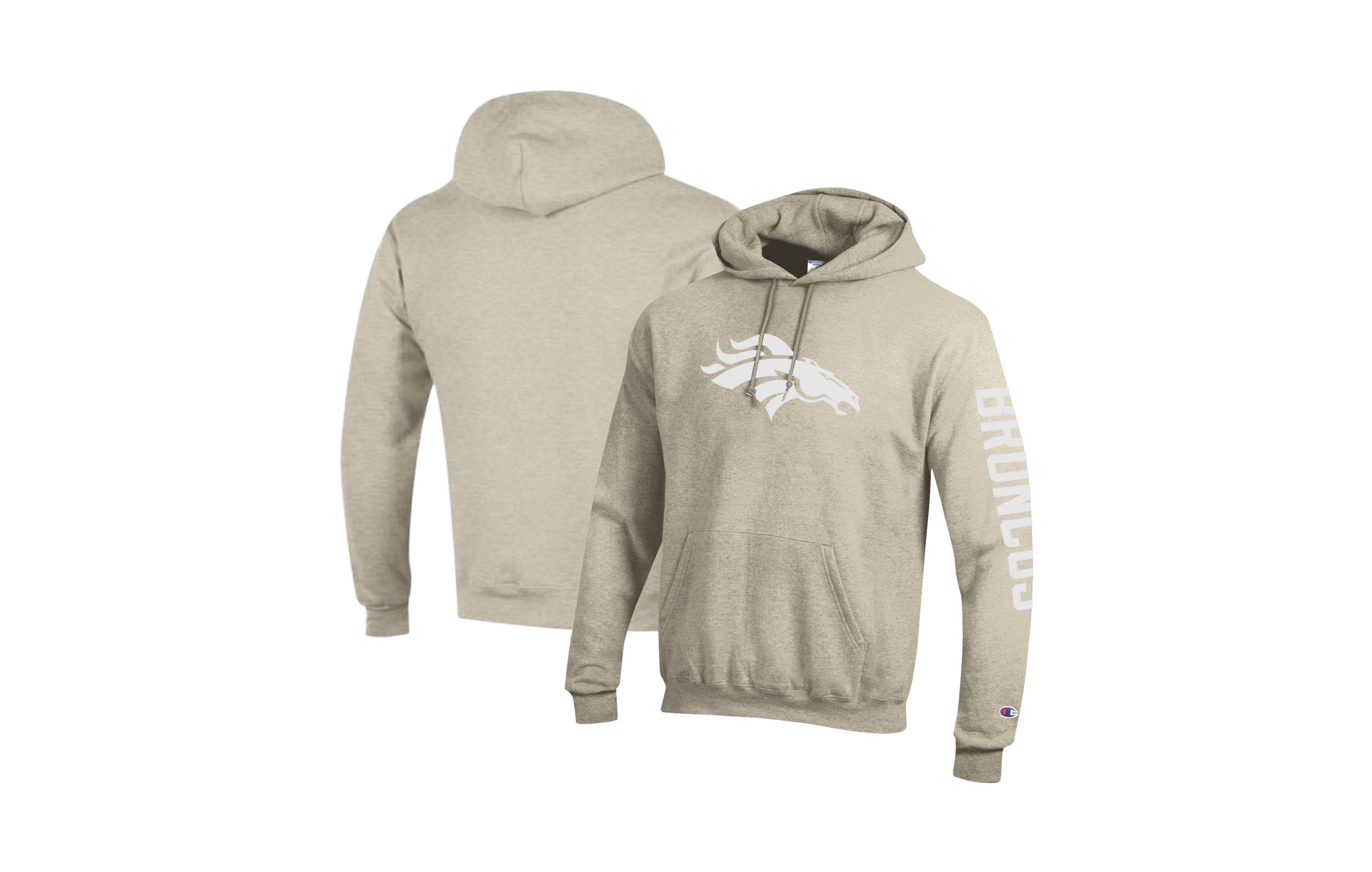 Champion Men's Oatmeal Denver Broncos Power Blend Hoodie