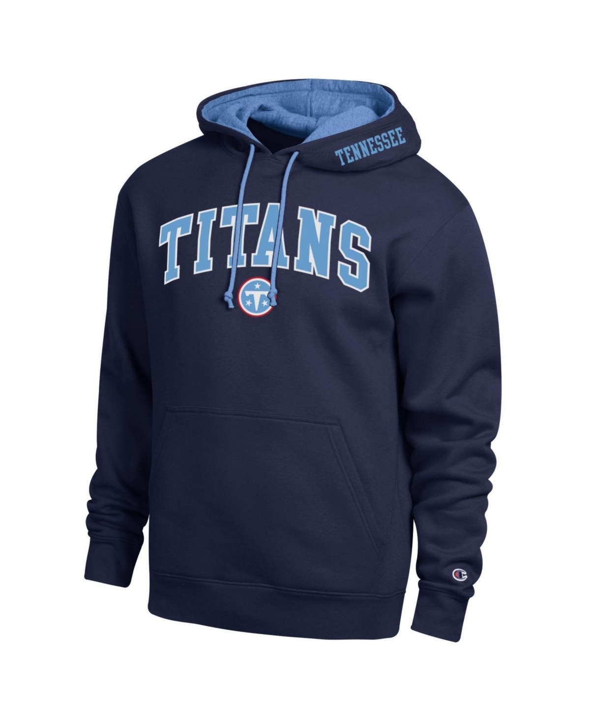 Men's Champion Navy/Light Blue Tennessee Titans Contrast Hoodie - Navy, Light Blue