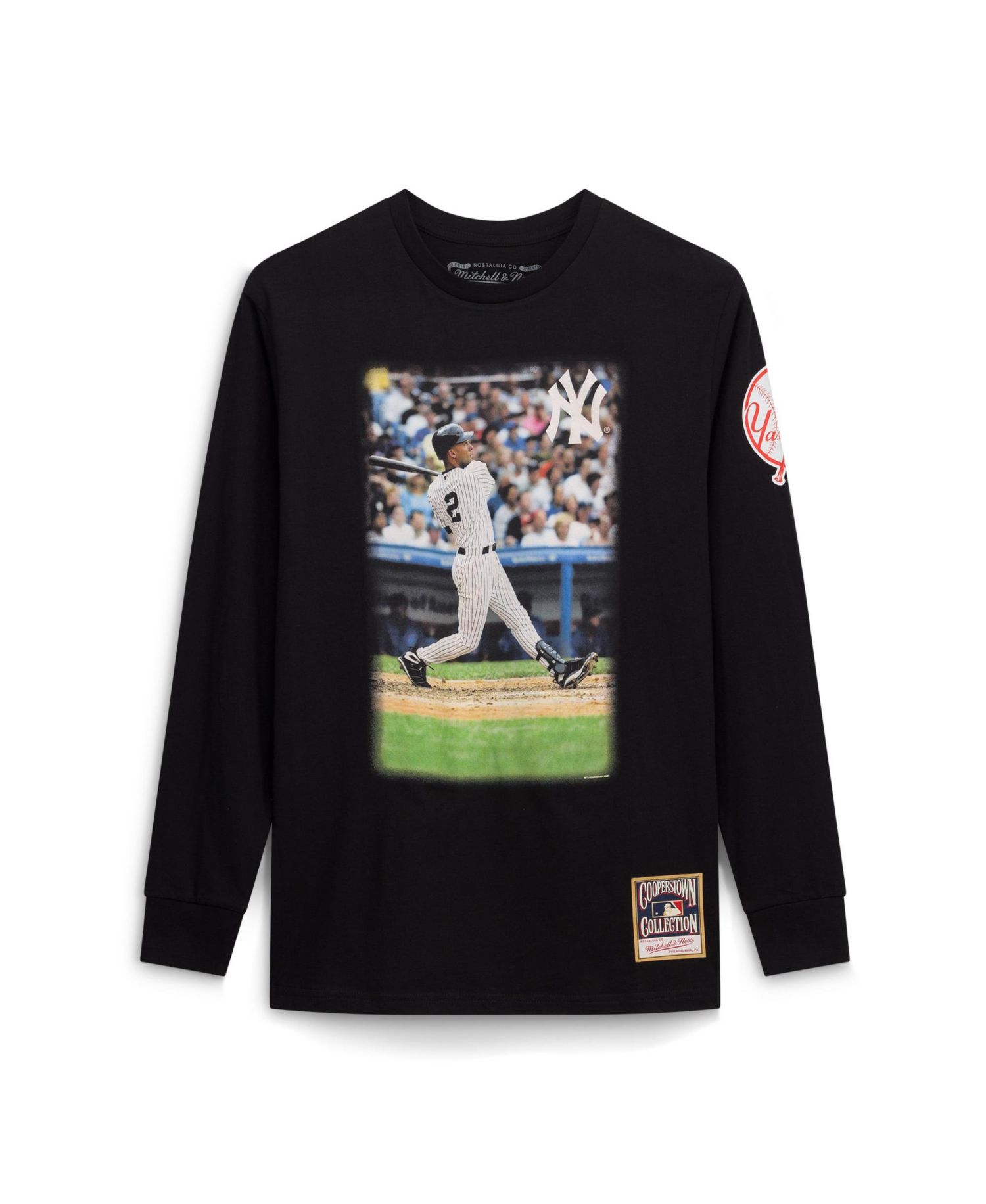 Men's Derek Jeter Black New York Yankees Player Graphic Long Sleeve T-Shirt