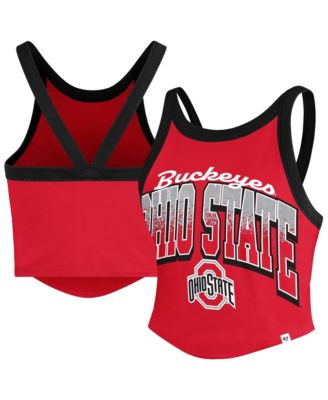 Women's '47 Scarlet Ohio State Buckeyes Shimmer Shadow Sporty Tank Top