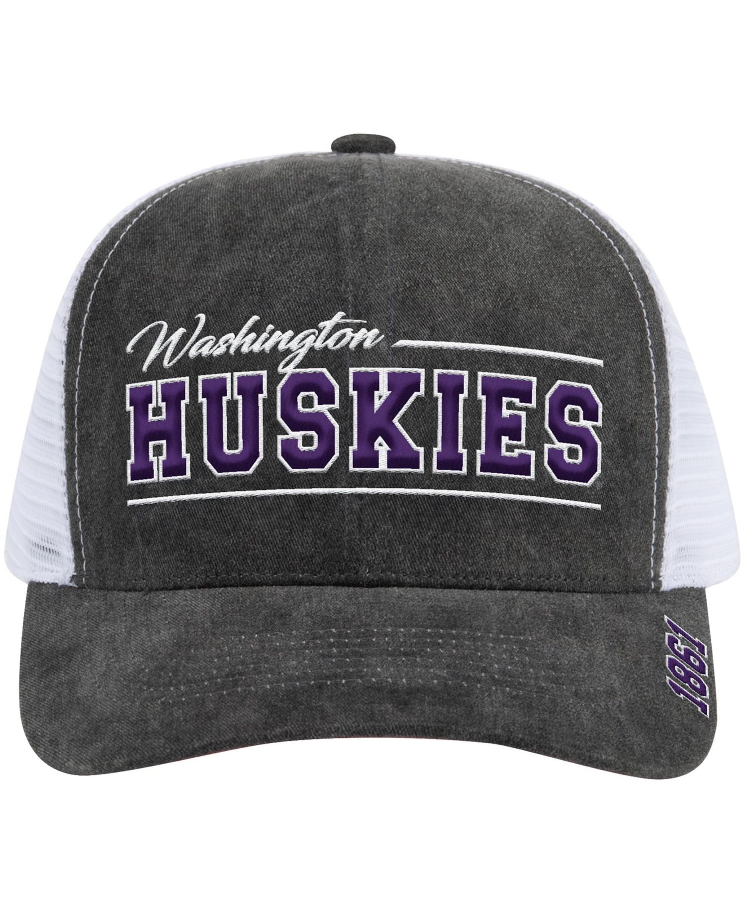 Men's and Women's Gray Washington Huskies Billy 2400 Adjustable Trucker Hat