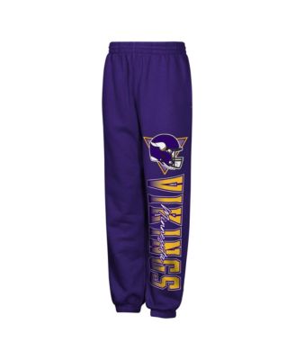 Big Boys and Girls Purple Minnesota Vikings Run & Gun Sweatpants