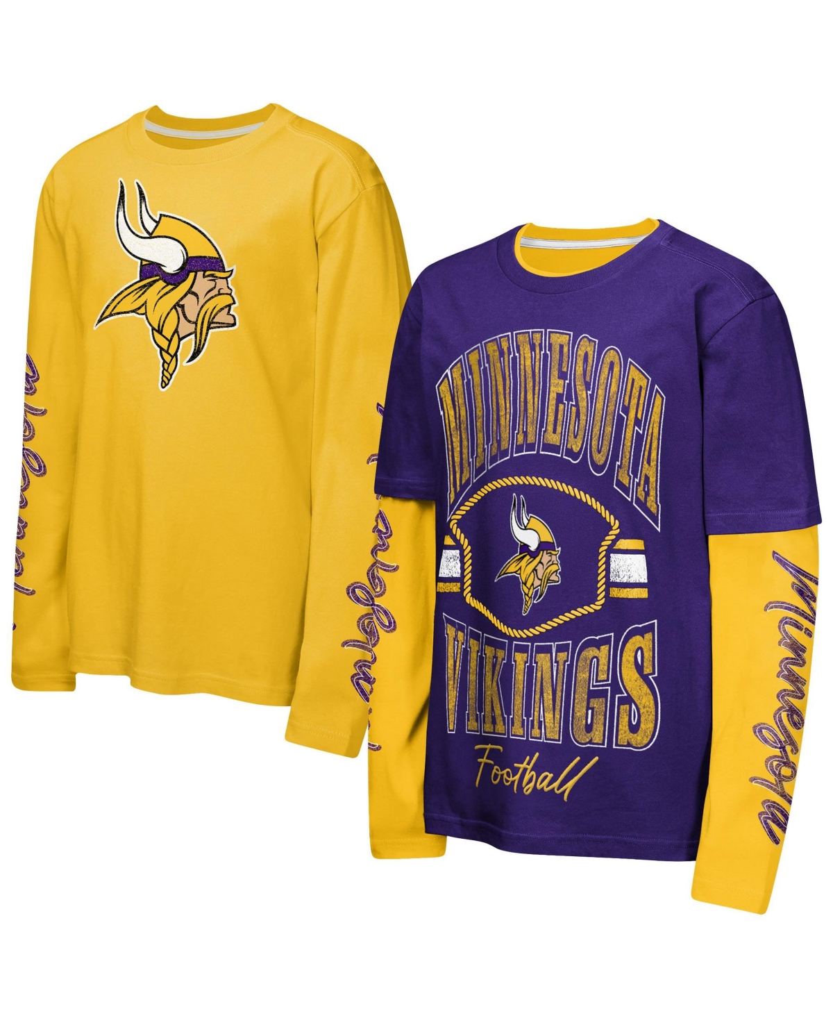 Outerstuff Kids' Preschool Purple/gold Minnesota Vikings Motion Combo Set T-shirts In Multi