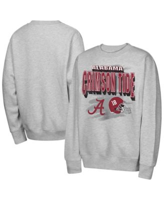 Big Boys and Girls  Heather Gray Alabama Crimson Tide Wild Card Fleece Sweatshirt