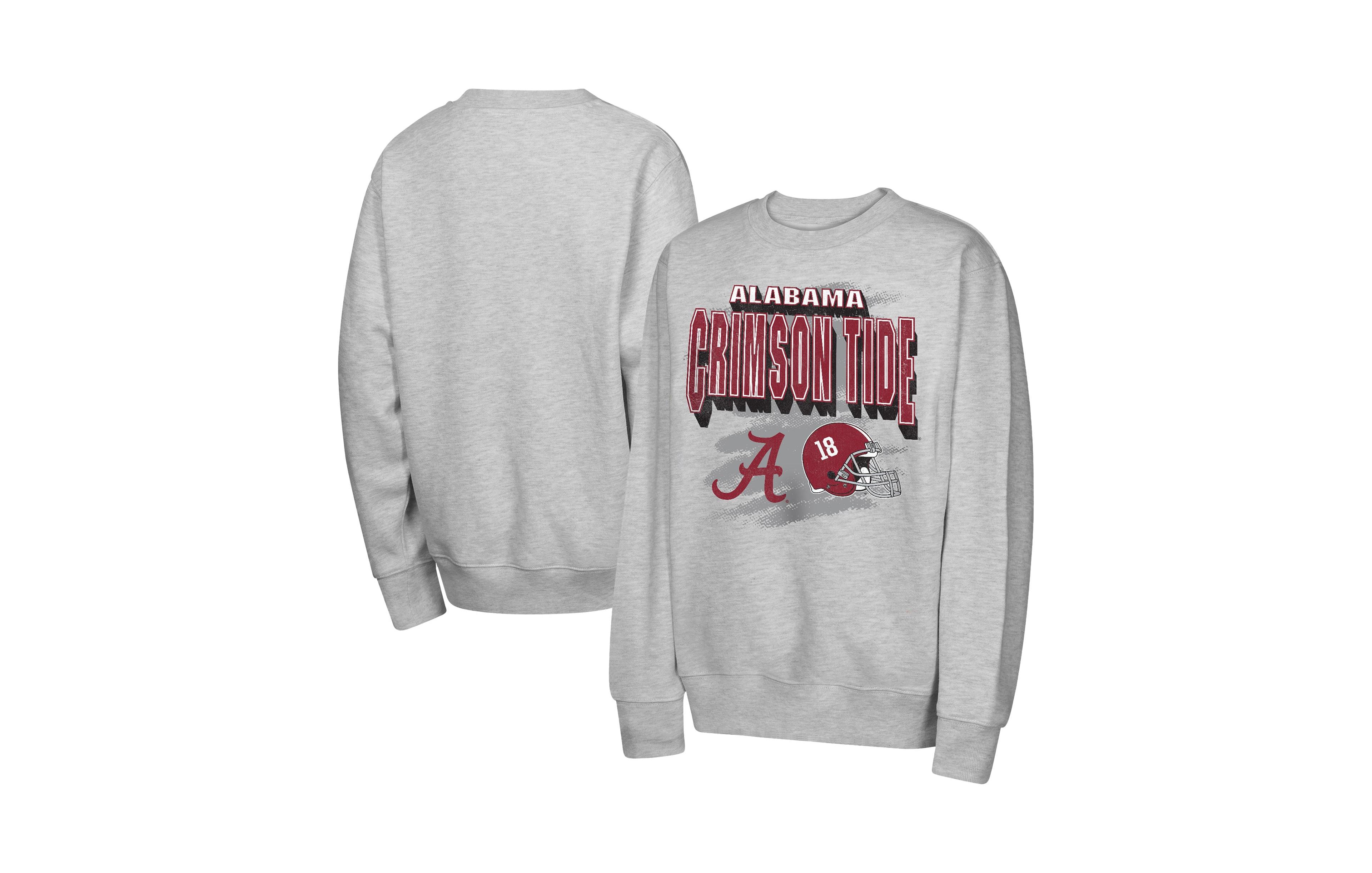 Outerstuff Big Boys' and Girls' Heather Gray Alabama Crimson Tide Wild Card Fleece Sweatshirt