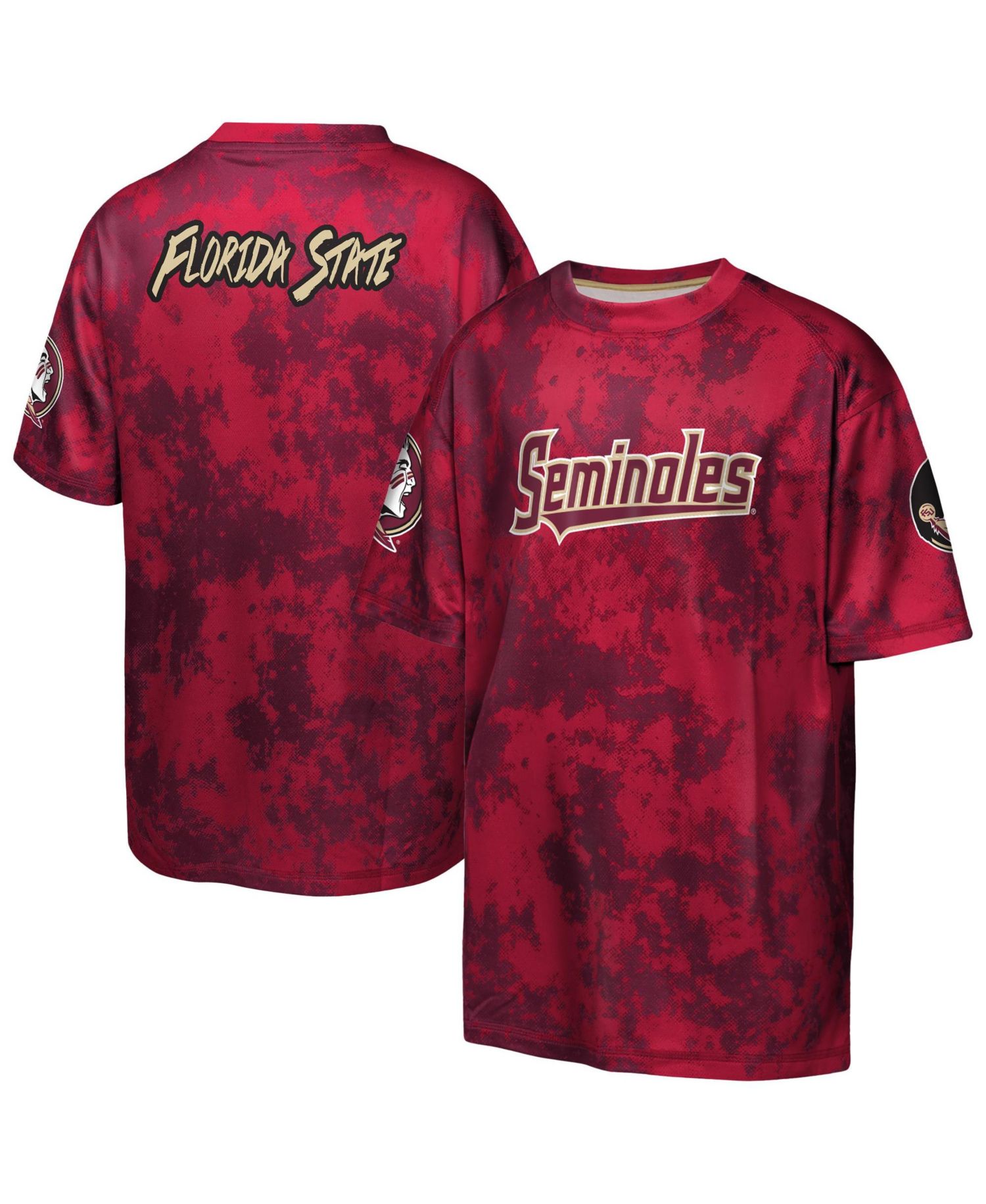 Big Boys and Girls Garnet Florida State Seminoles Off-Side Sublimated T-Shirt