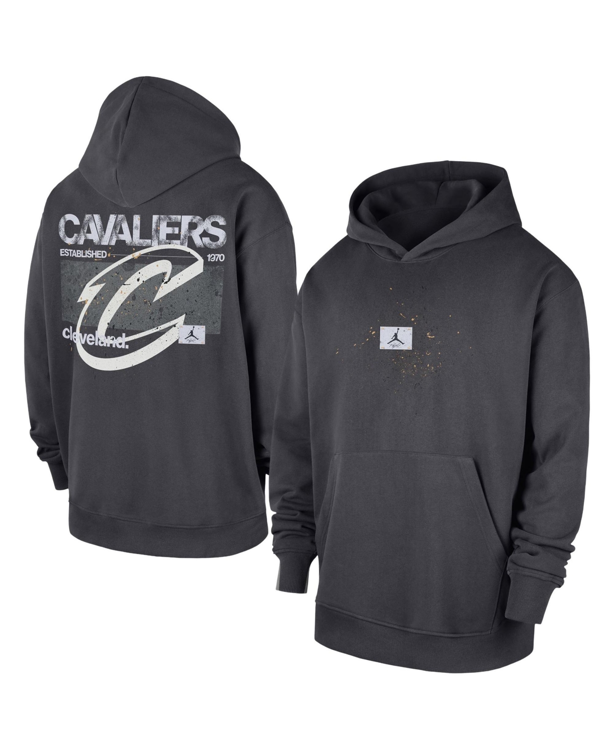 Jordan Men's Anthracite Cleveland Cavaliers Statement Jumpman Flight Premiere Hoodie - Anthracite