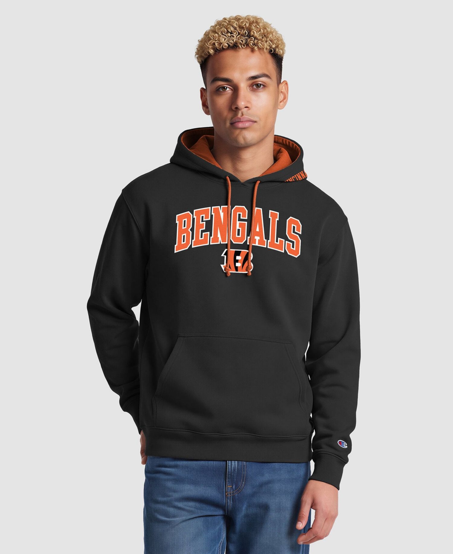 Men's Black/Orange Cincinnati Bengals Contrast Hoodie