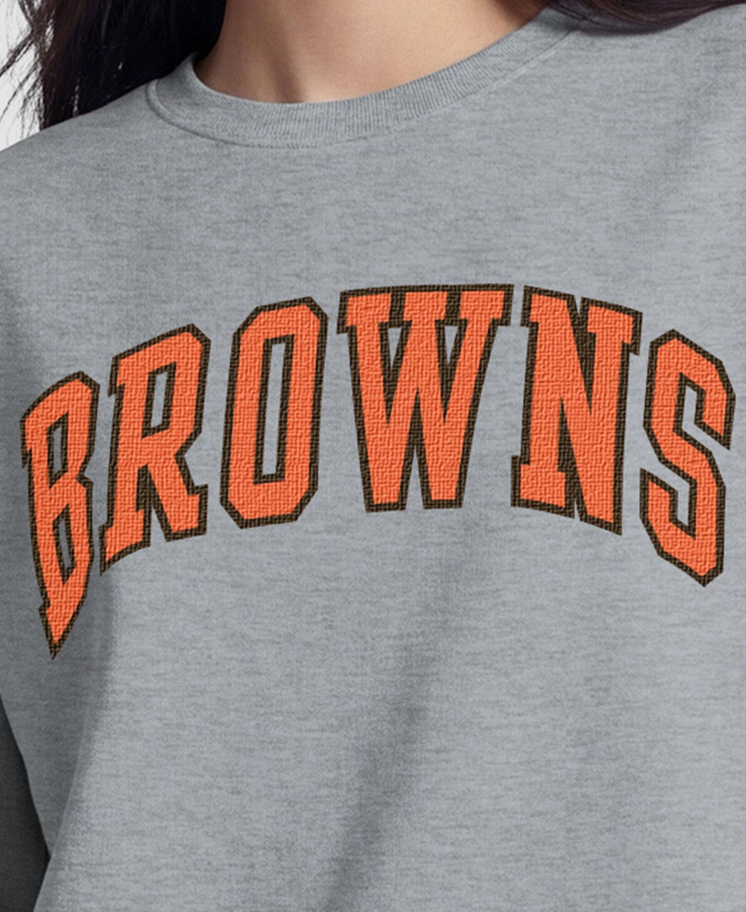 Cleveland Browns Women's Contrast Lined Sweatshirt - Heather Gray
