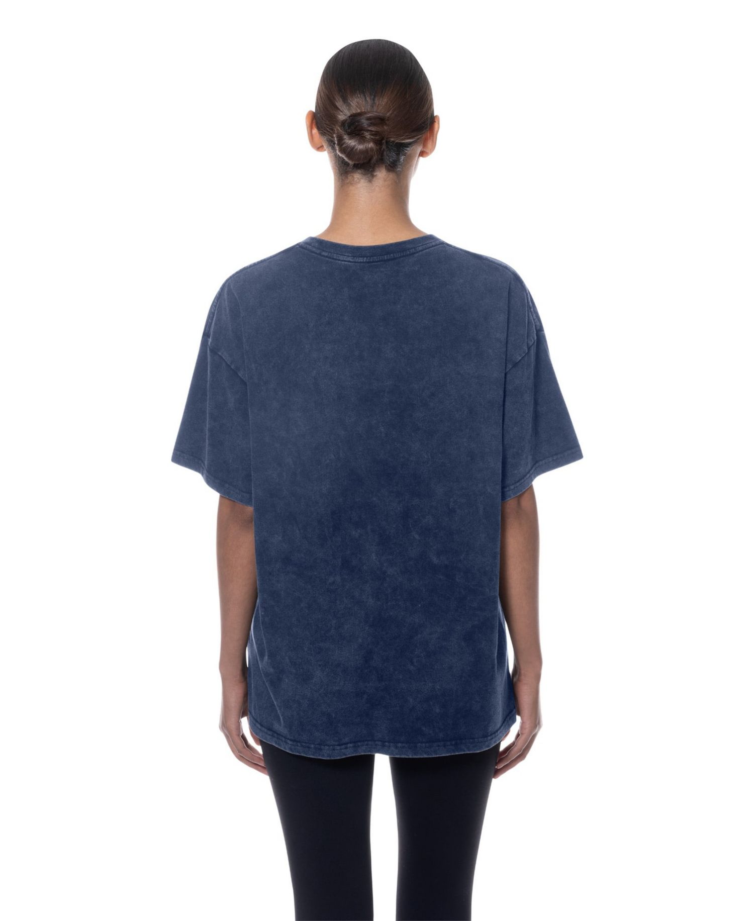 Women's Navy Chicago Cubs Throwback Mineral Wash Boyfriend T-Shirt