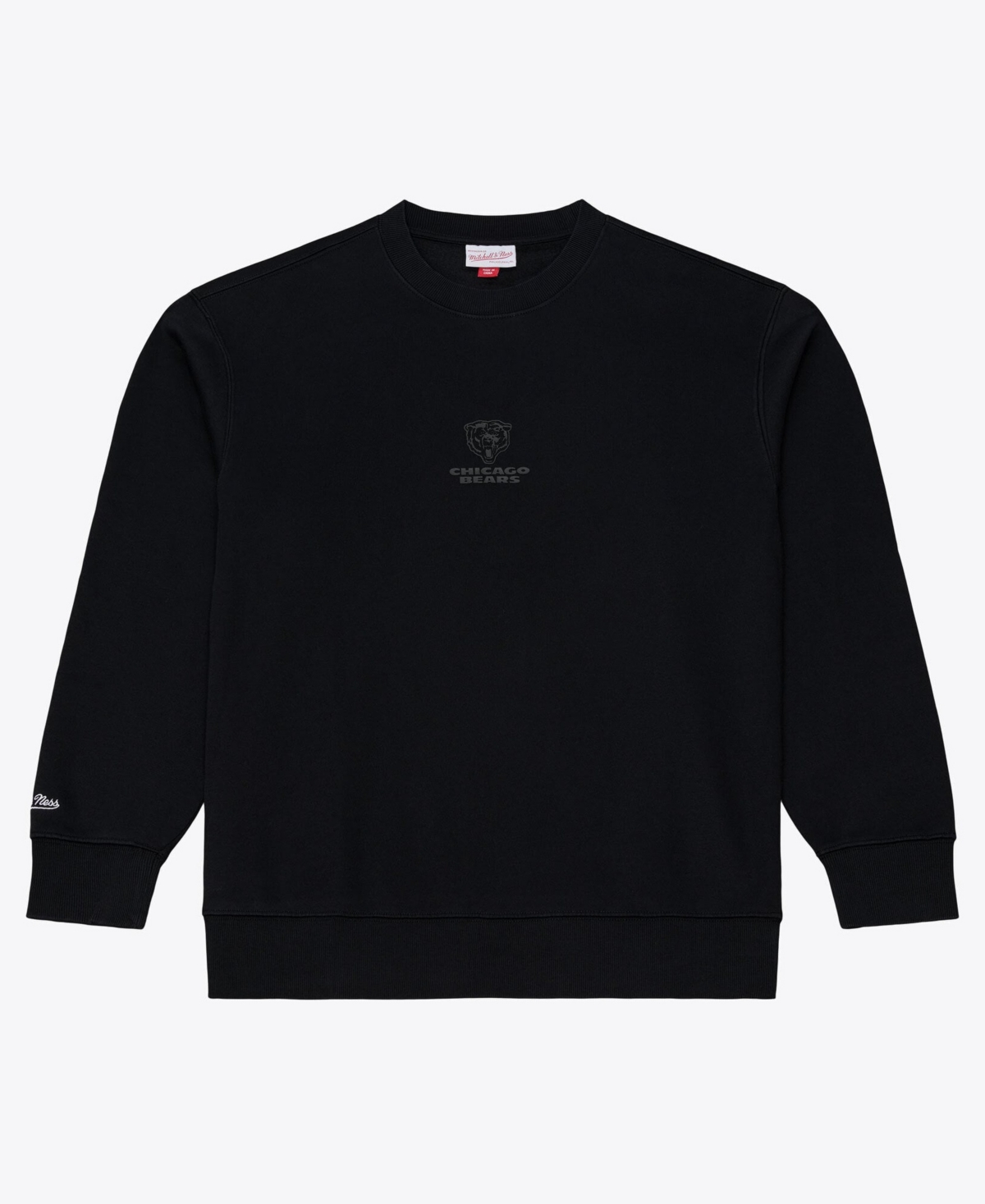 Men's Mitchell & Ness Black Chicago Bears Core Essentials Micro Logo Fleece Sweatshirt - Black