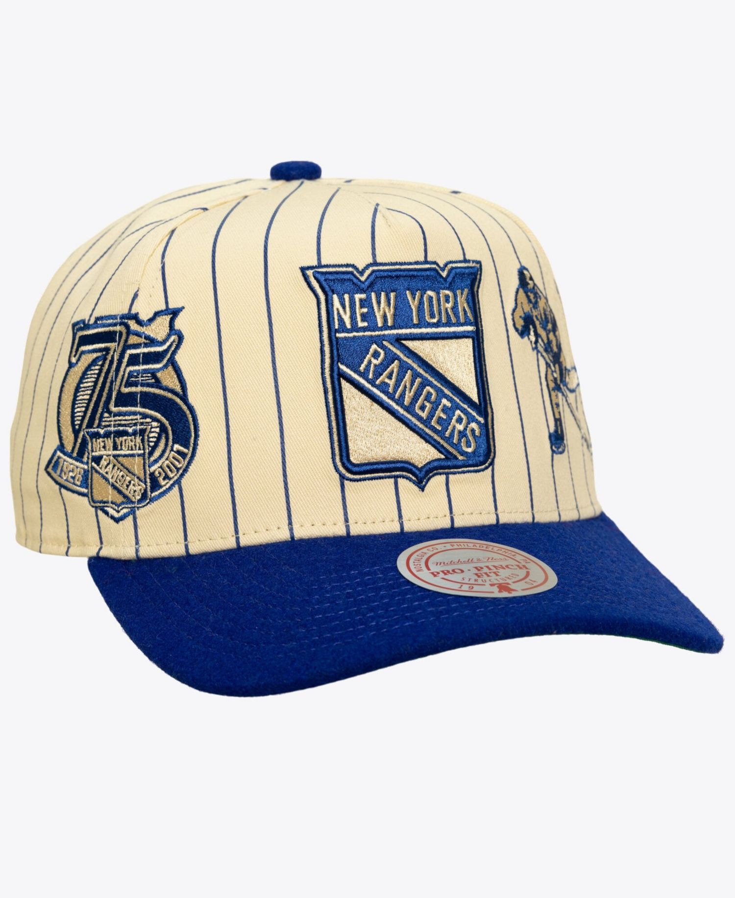 Men's Cream New York Rangers Retro Roots Vintage Stripe Pro Snapback Hat