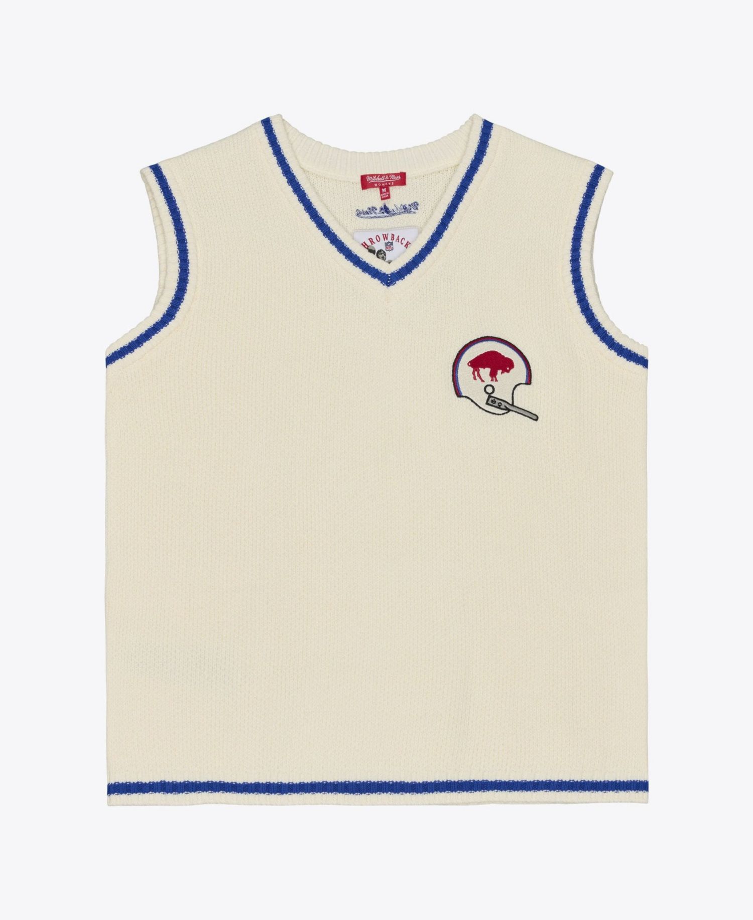 Women's Cream Buffalo Bills Retro Roots V-Neck Sweater Vest