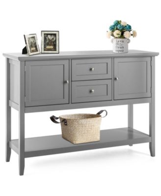 Wooden Sideboard Buffet Console Table with Drawers and Storage