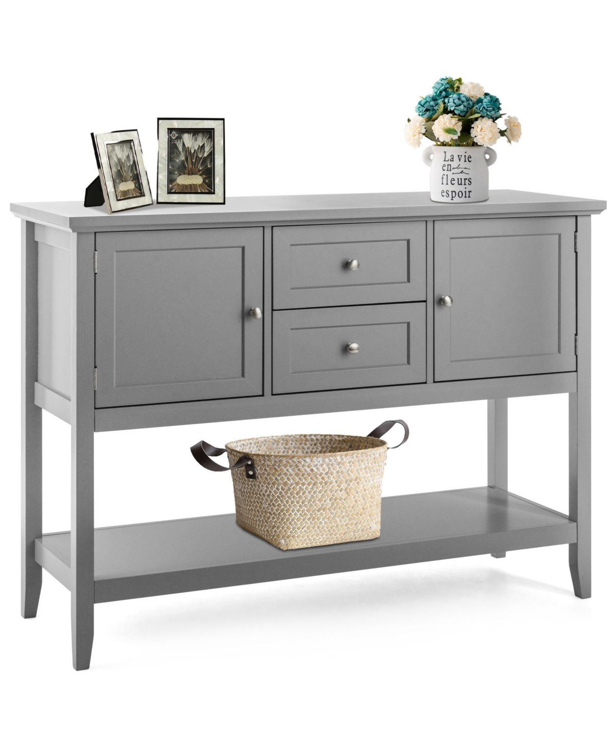 Mecale Wooden Sideboard Buffet Console Table with Drawers and Storage