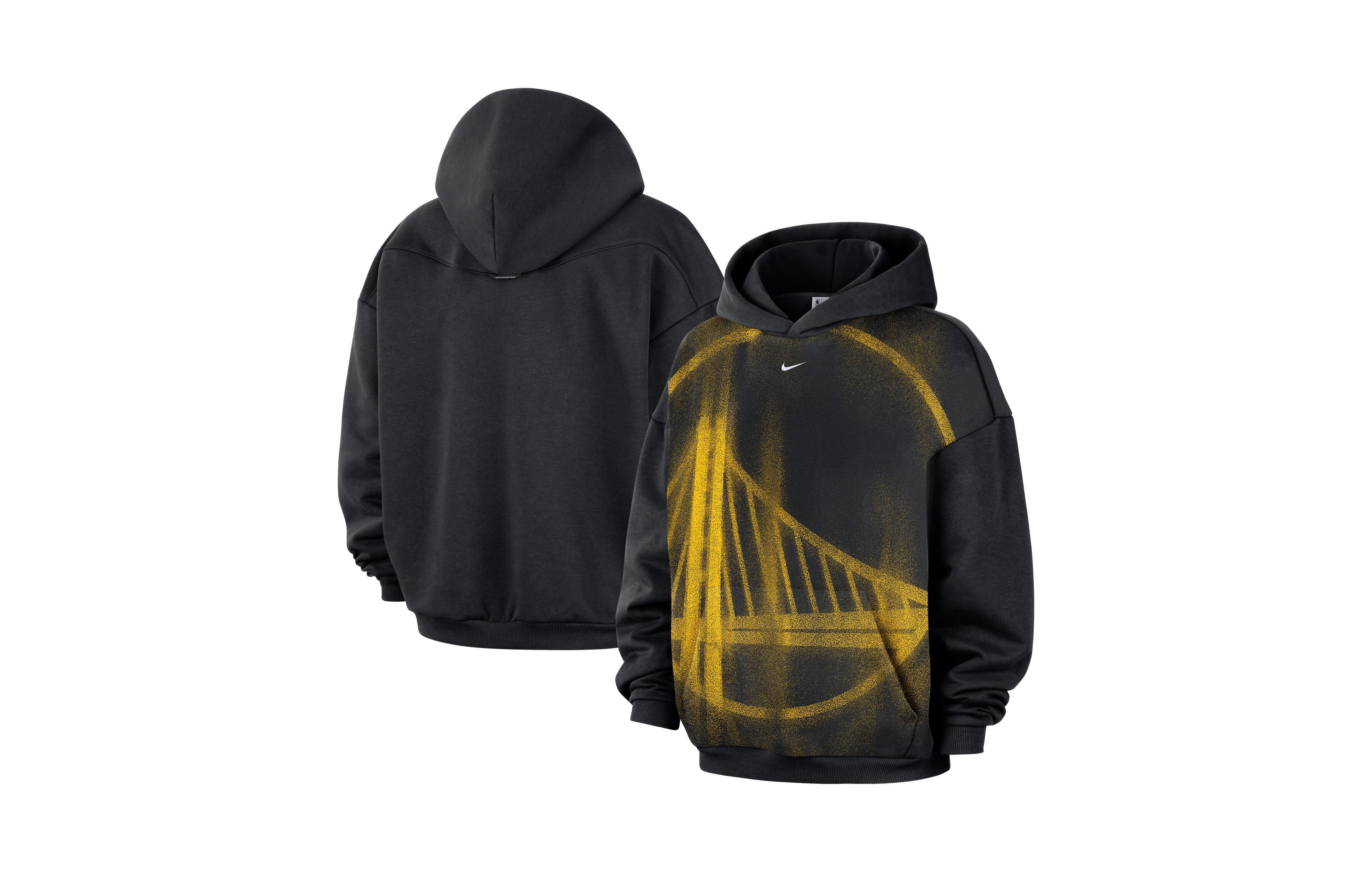 Nike Men's Black/ White Golden State Warriors Icon Practice Hoodie