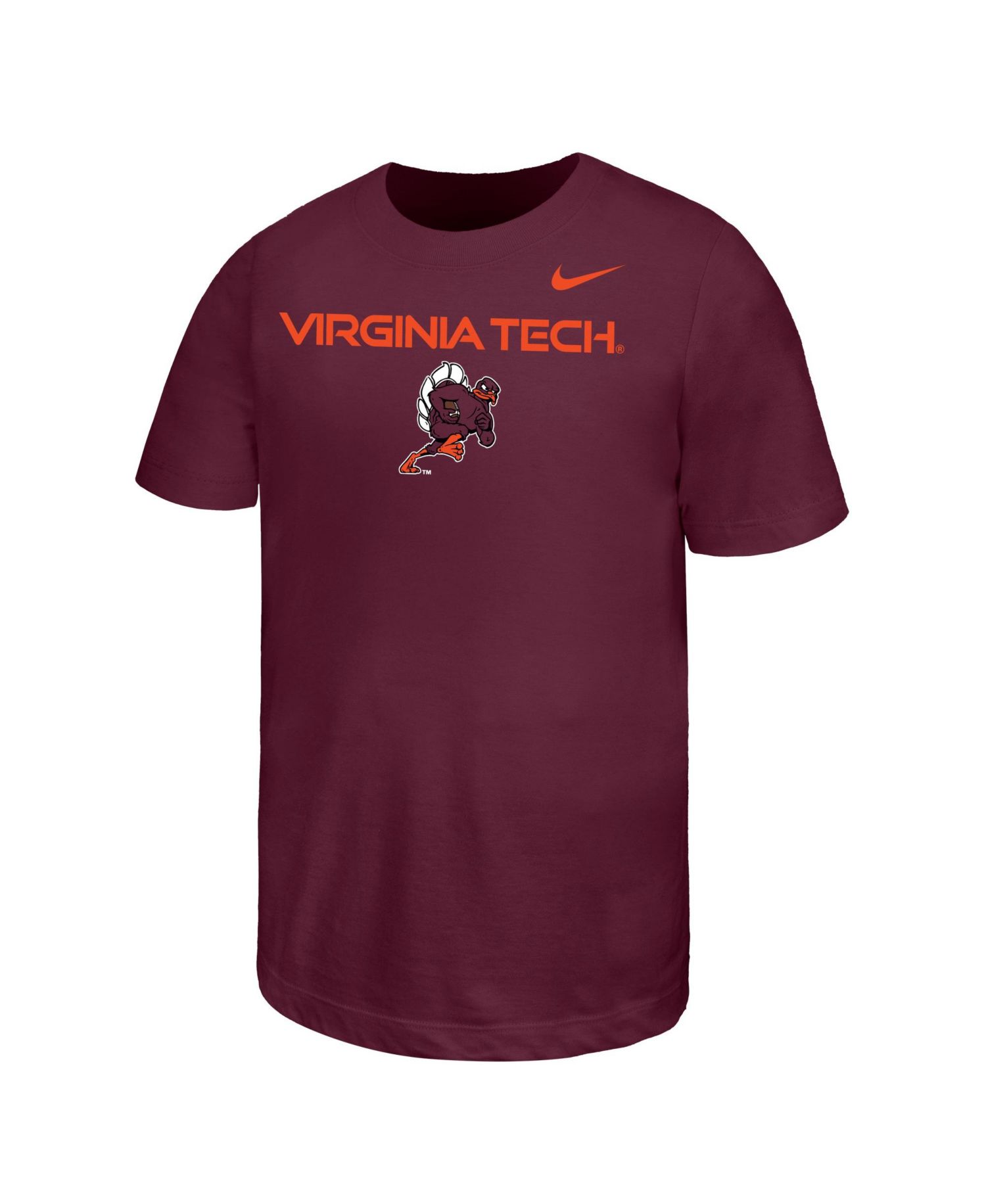 Big Boys and Girls Maroon Virginia Tech Hokies Rushing Mascot T-Shirt