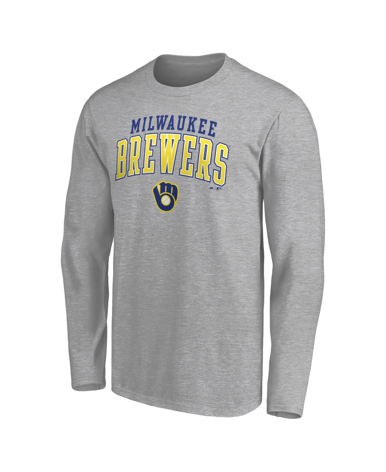 Men's Heather Gray Milwaukee Brewers Iconic Long Sleeve T-Shirt