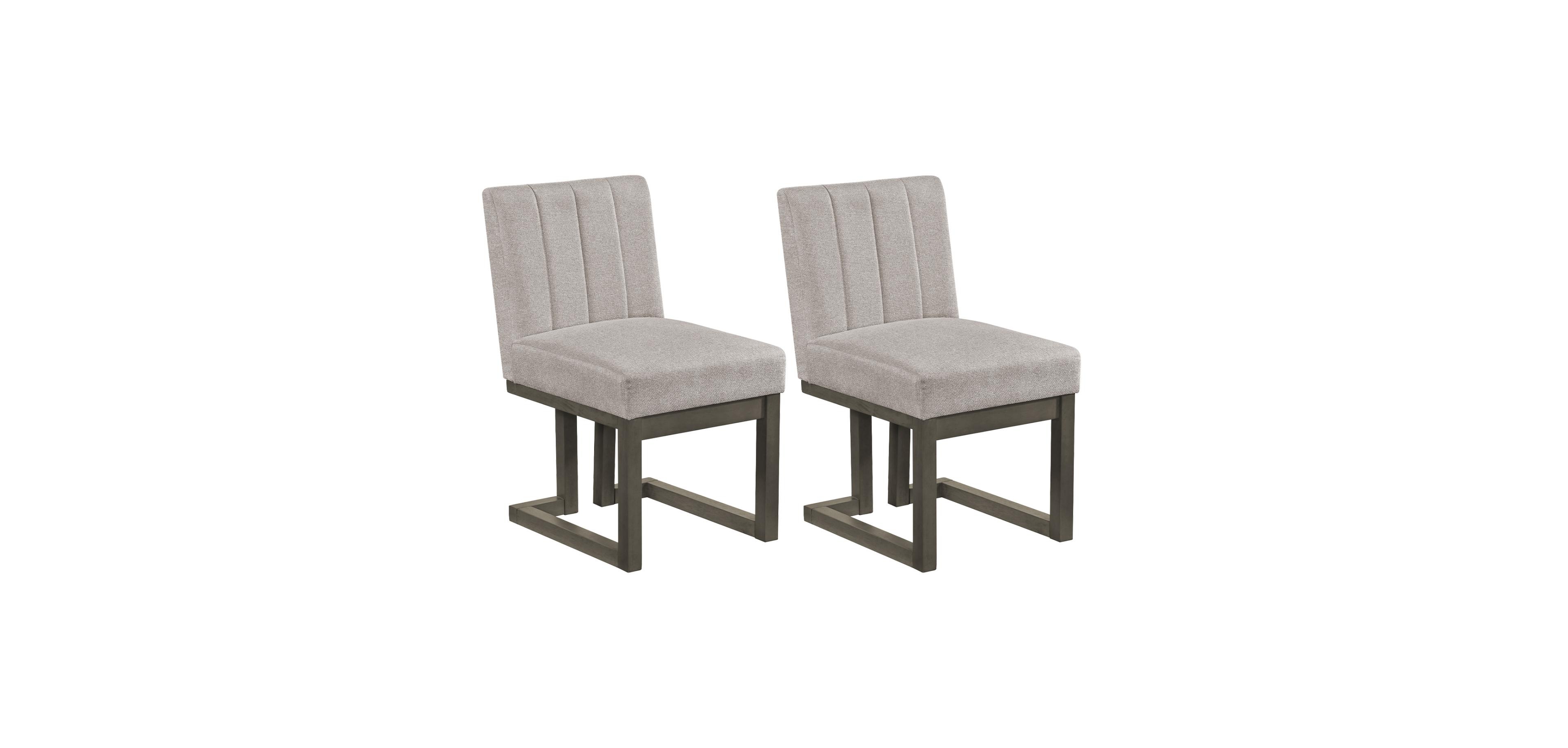 Mecale Modern Farmhouse Fabric Dining Chairs Set of 2 with 5.5" Thickened Padded Seat