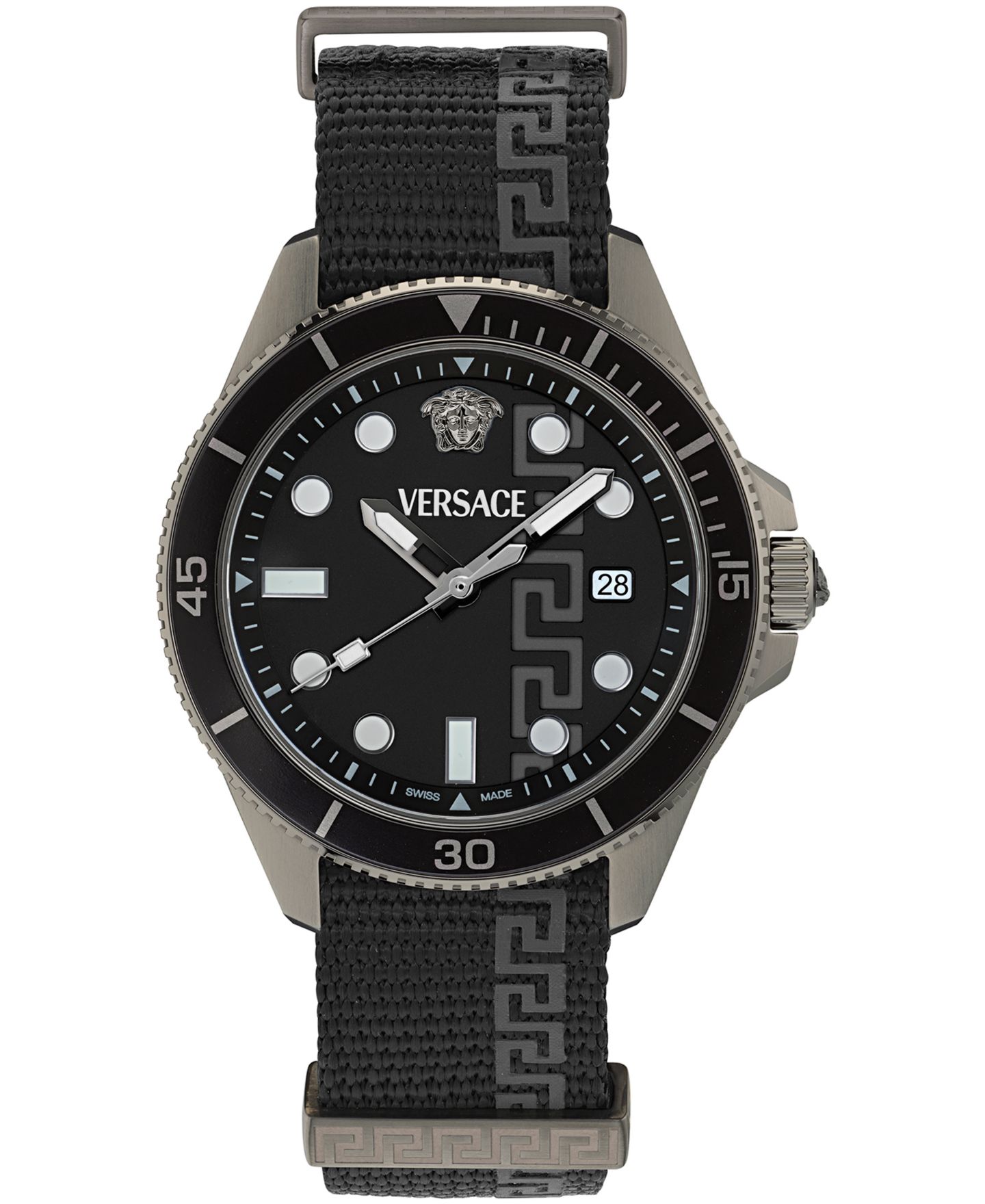 Мужские часы Versace Greca Force IP Gunmetal Case Black Matte Watch, 42mm — фото 1