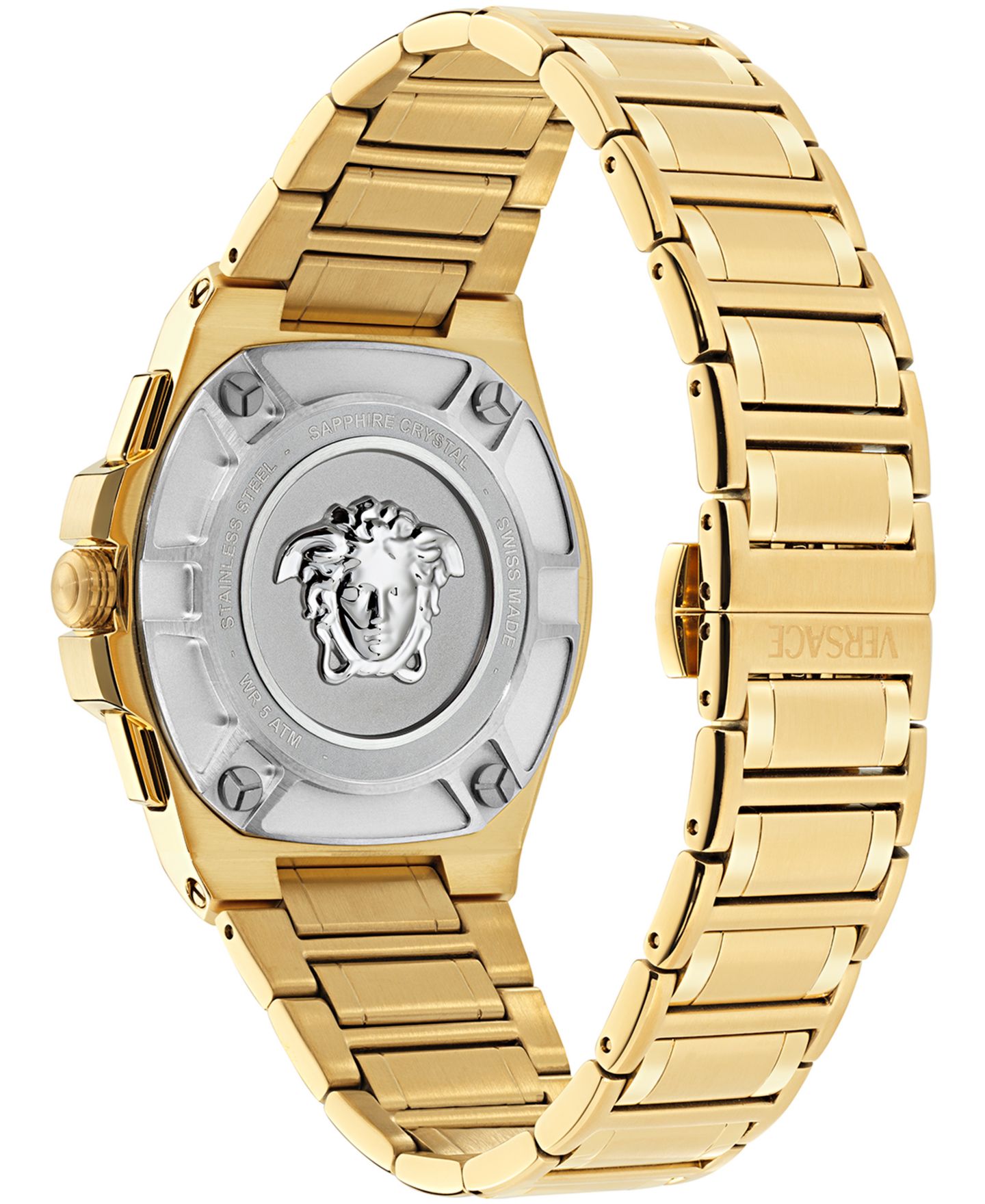 Мужские часы Versace Greca Reaction IP Yellow Gold Bracelet Watch, 43mm — фото 3