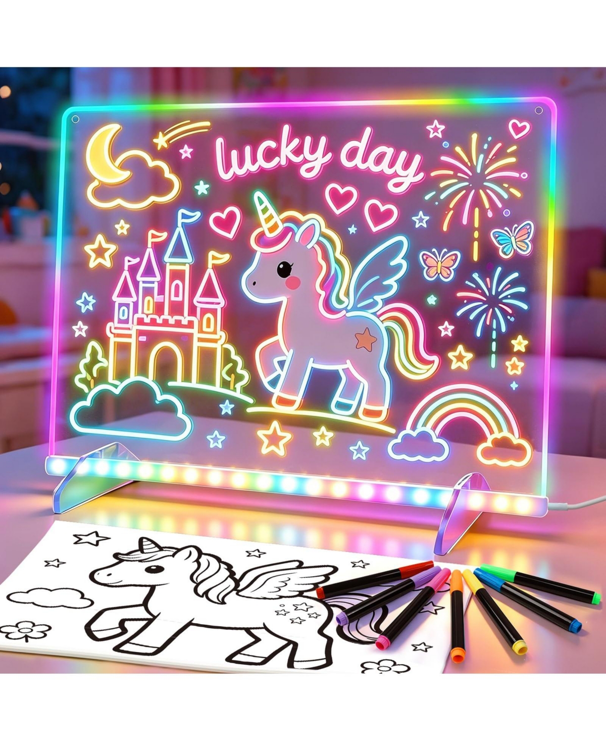 Gnuadz Kids' Led Light Up Drawing Board