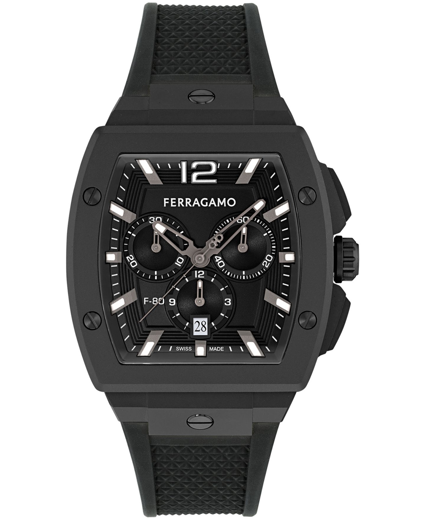 Мужские часы Ferragamo Black Stainless Steel Bracelet Watch, 42mm — фото 1