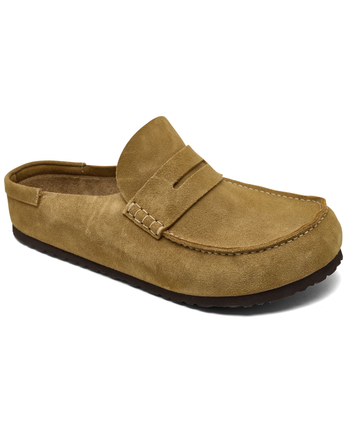 Мужские сабо Birkenstock Naples Suede Loafer-Inspired, цвет: Коричневый — фото 1