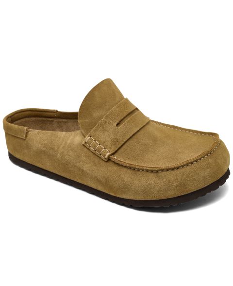 Мужские сабо Birkenstock Naples Suede Loafer-Inspired, цвет: Коричневый