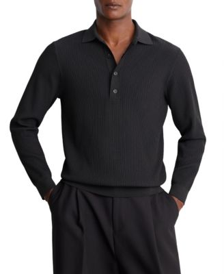 Men's Admiral Long-Sleeve Ribbed Polo Shirt