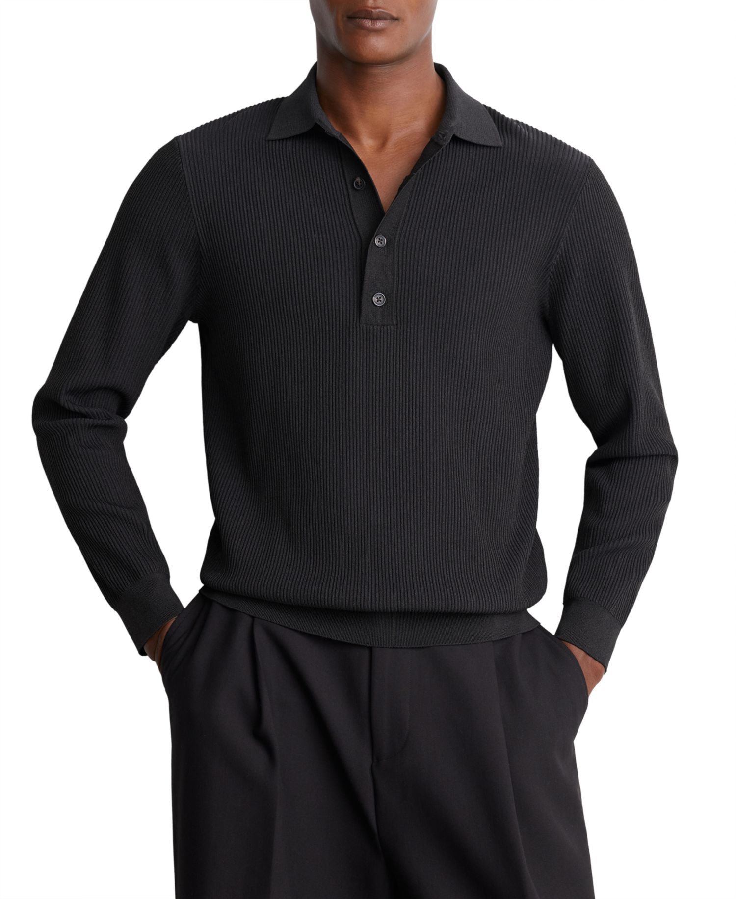 Men's Admiral Long-Sleeve Ribbed Polo Shirt