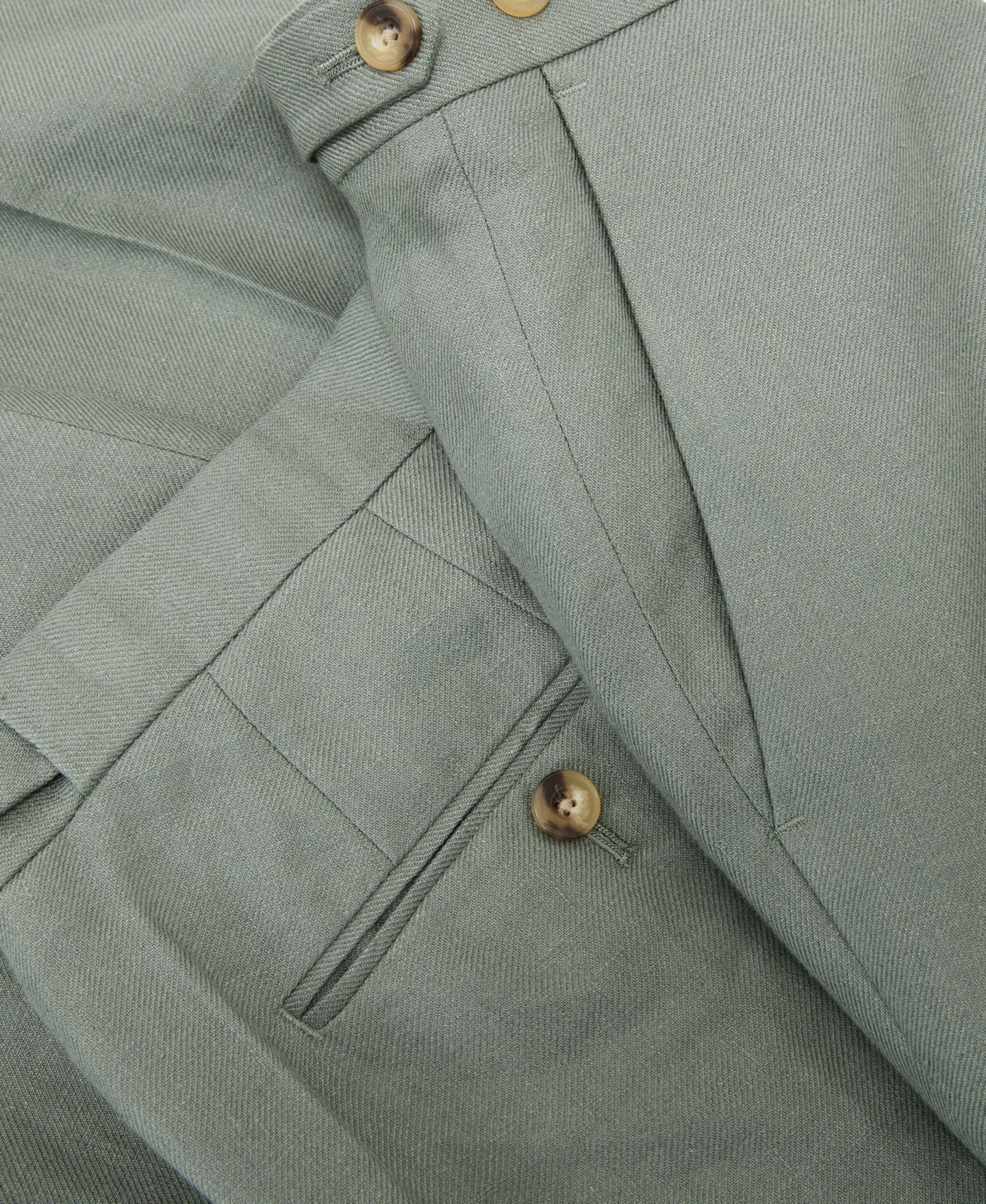 Мужские брюки REISS Atlantic Linen-Twill Tailored-Fit Suit, цвет: Шалфейный — фото 3