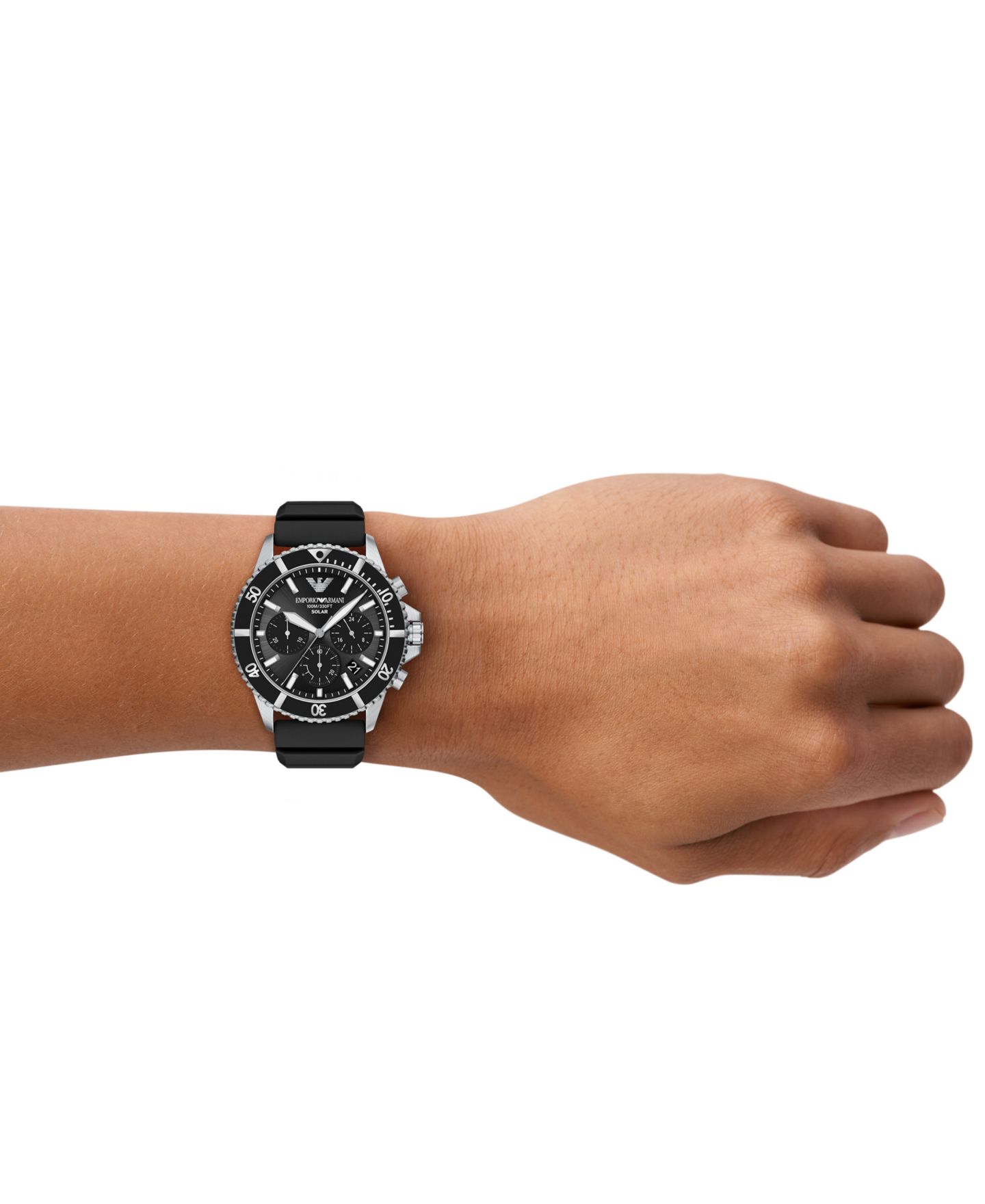 Мужские часы Emporio Armani World Explorer Solar Chronograph Black Silicone 44mm — фото 3
