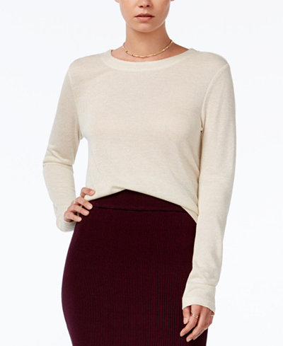 Bar III Cropped Metallic Knit Top, Only at Macy's