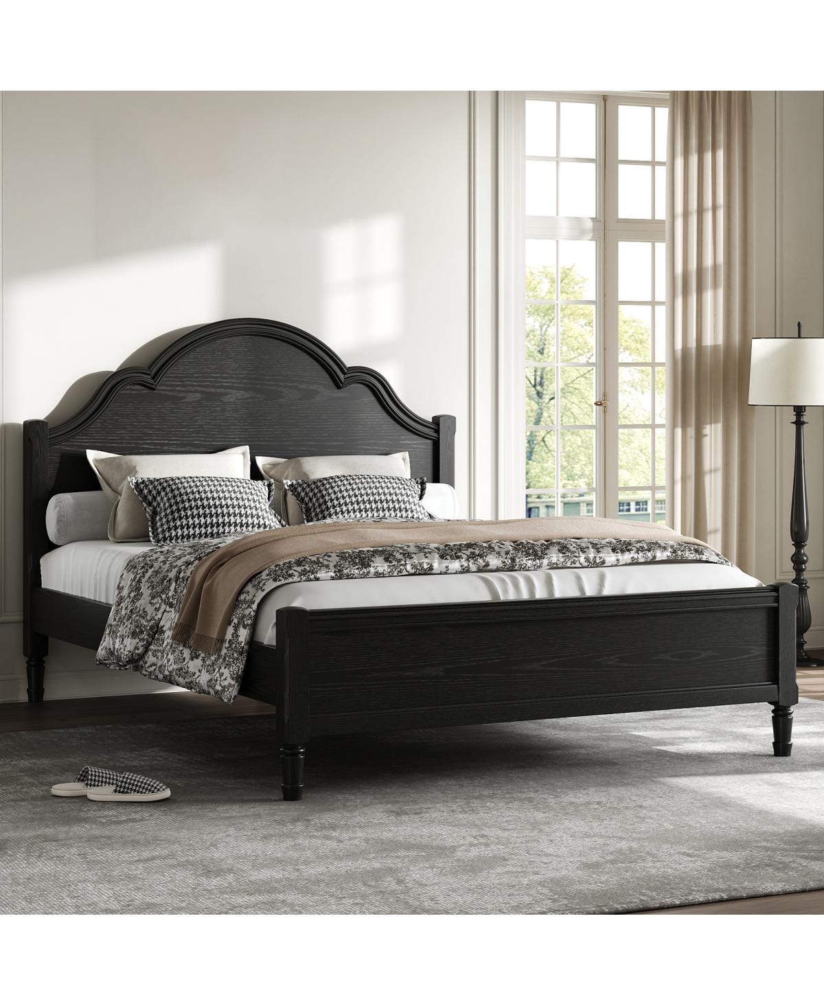 Streamdale Furniture Queen Size Wood Platform Bed with Headboard and Footboard