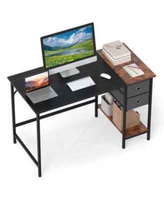 48 in Computer Desk with 2 Fabric Drawers Industrial Home Office Desk