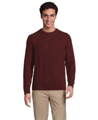 Men's Cable-Knit Wool-Blend Crewneck Sweater