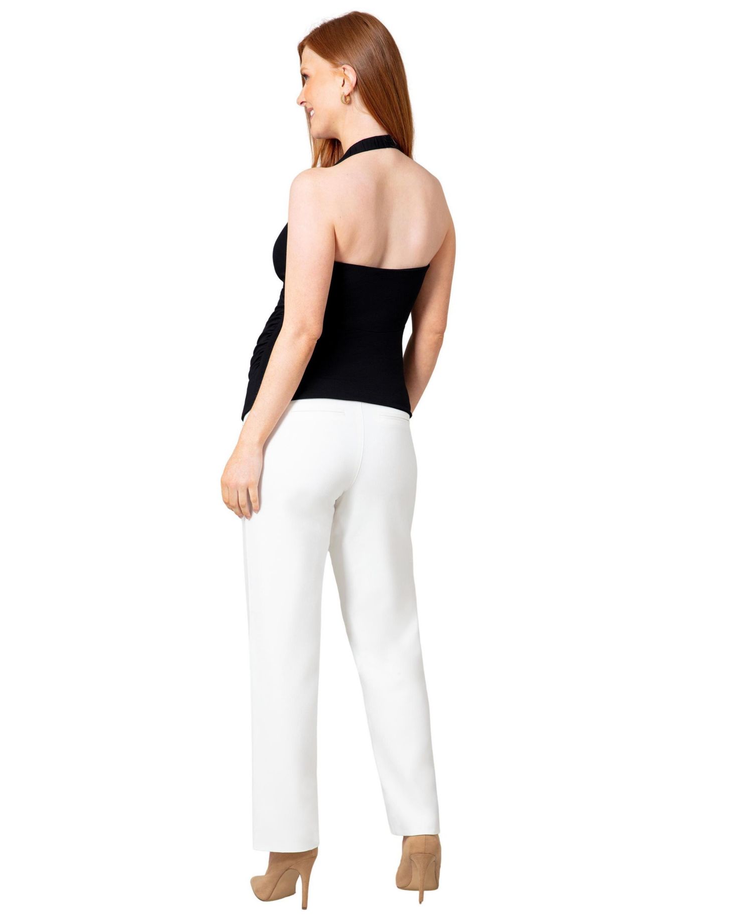Maternity Remi Crepe-Twill High-Rise Straight-Leg Trousers