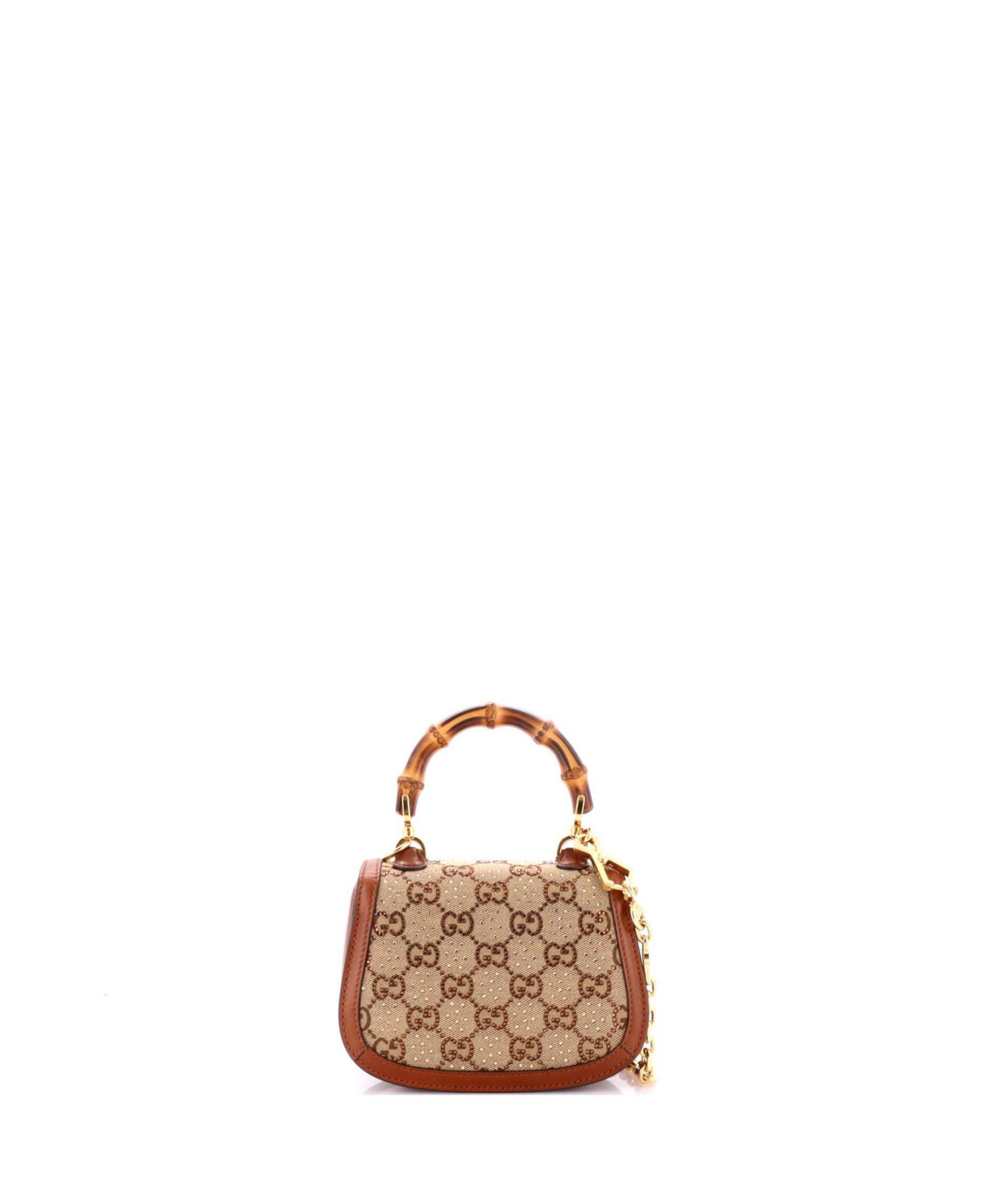 Mini Bamboo 1947 Top Handle Bag Crystal Embellished GG Canvas