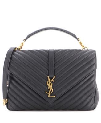 Large Classic Monogram College Bag Matelasse Chevron Leather
