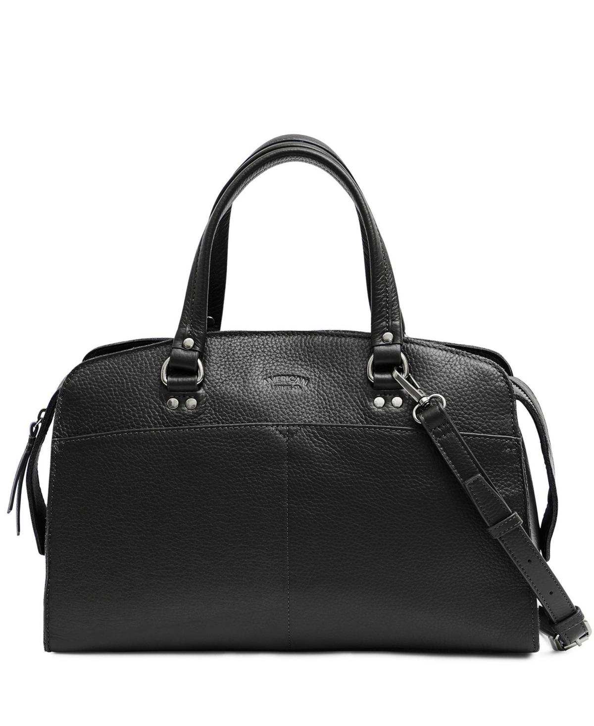 American Leather Co. Marion Large Triple Entry Satchel - Black