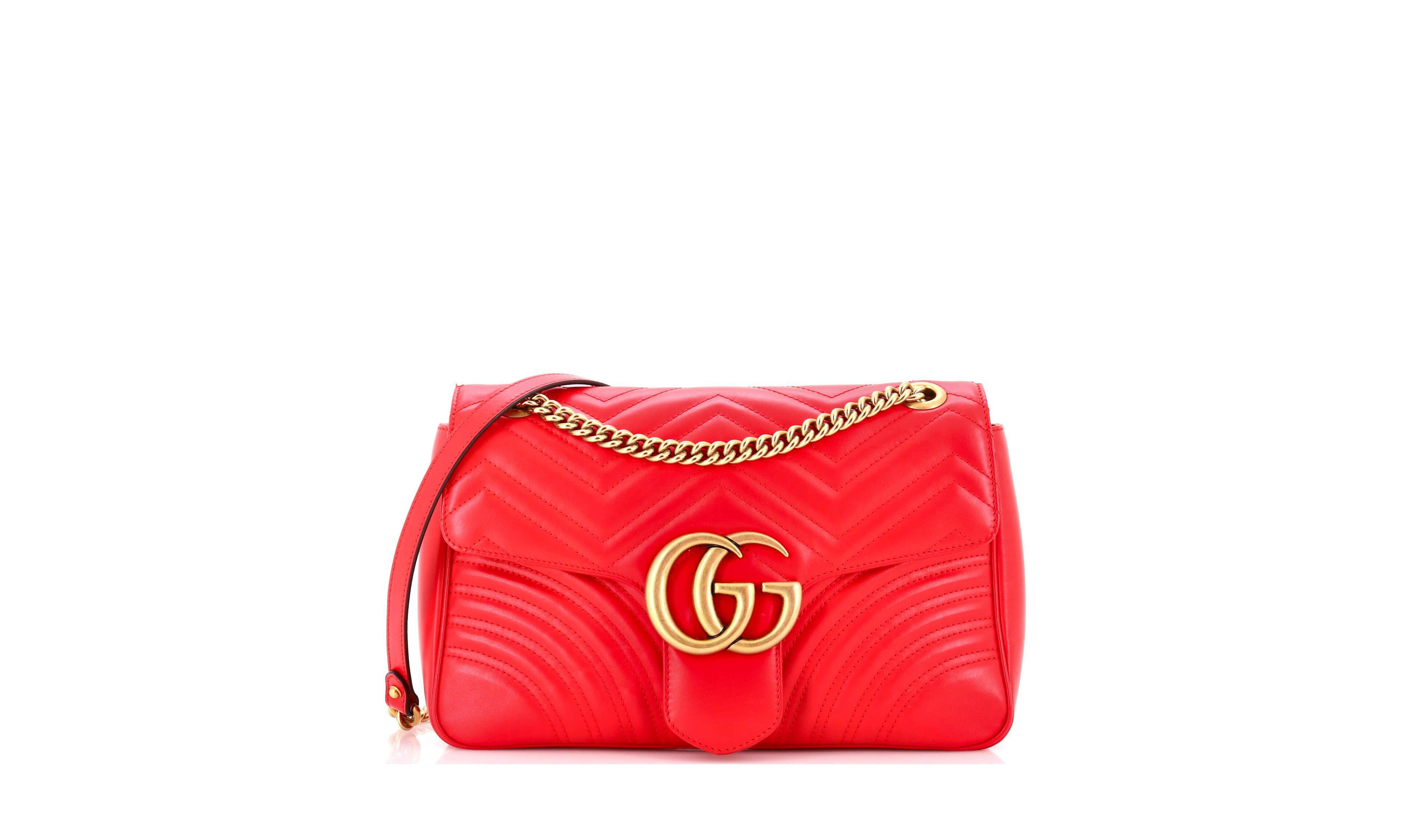 Pre-Owned Gucci Large Gg Marmont Flap Bag Matelasse Leather
